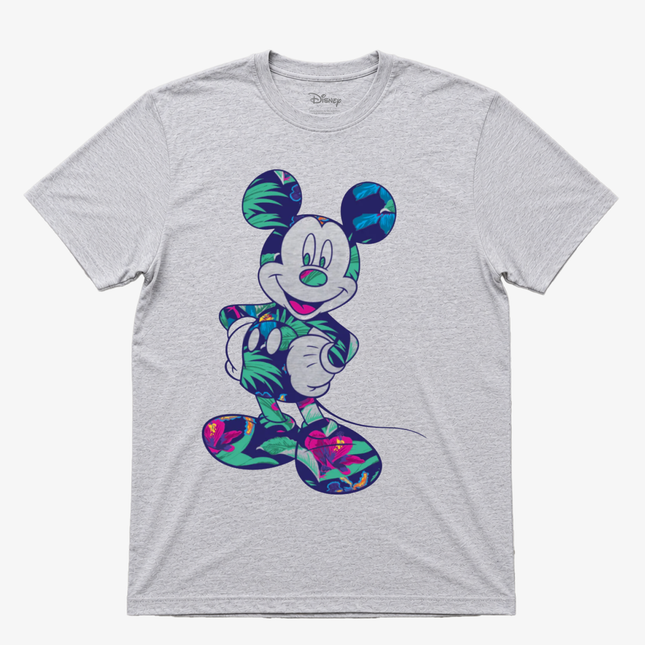 Disney Mickey Paradise Short Sleeves T Shirt Gray