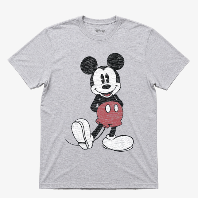 Disney Mickey Pose Gray Short Sleeves T Shirt
