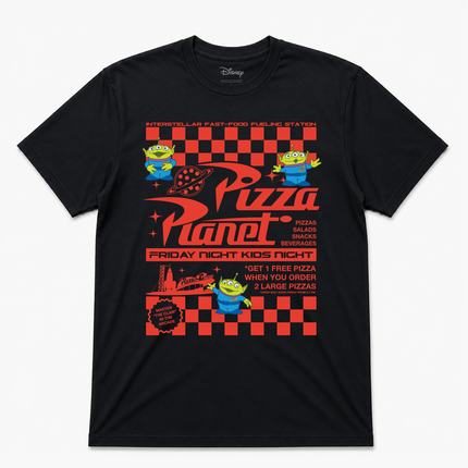 Disney Pizza Planet Flyer Short Sleeves T Shirt Black