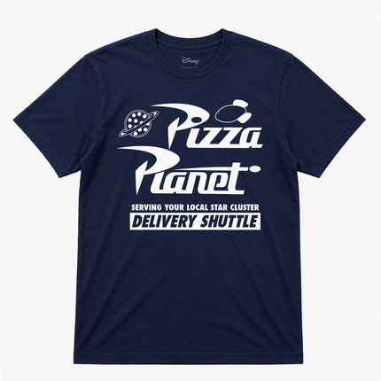 Disney Pizza Planet Logo Short Sleeves T Shirt Navy
