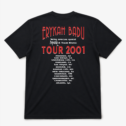 Erykvh Bvdu 2001 Tour Washed Black T Shirt