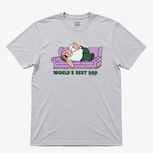FAMILY GUY PETER WORLDS BEST DAD ADULT SHORT SLEEVES T SHIRT GRAY