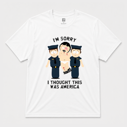 I Am Sorry I Thought This Was America Graphic Black T Shirt