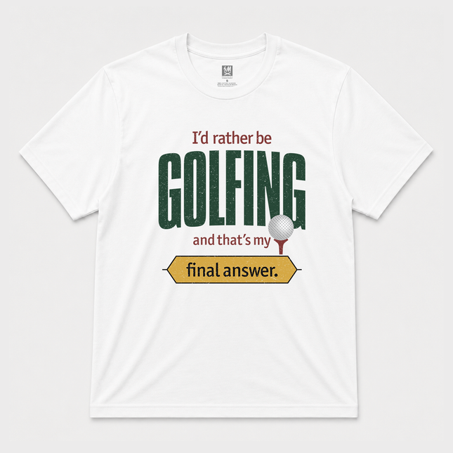 I'd Rather Be Golfing And Thats My Final Answer Graphic T Shirt