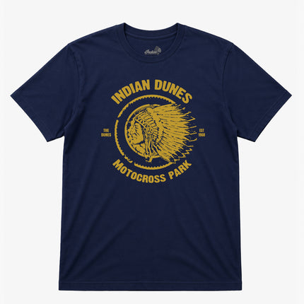 Indian Dunes Motocross Park T Shirt Navy Graphic Tee