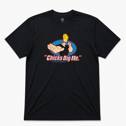 Johnny Bravo Chicks Dig Me  Graphic T shirt