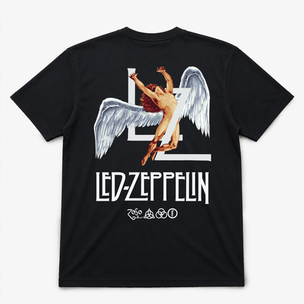 Led Zeppelin Lcarus Black Graphic T Shirt