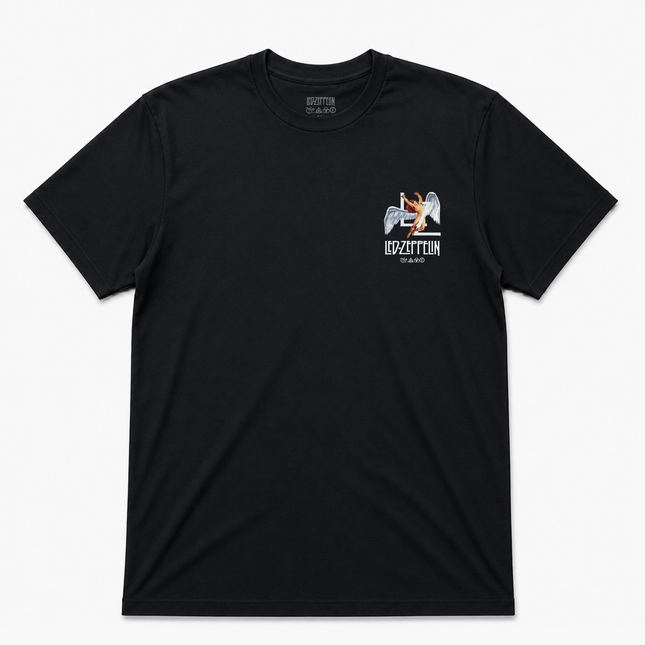 Led Zeppelin Lcarus Black Graphic T Shirt