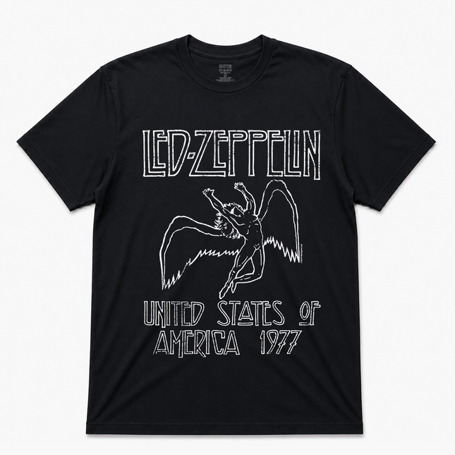 Led Zeppelin Mens 1977 Distress Logo T Shirt