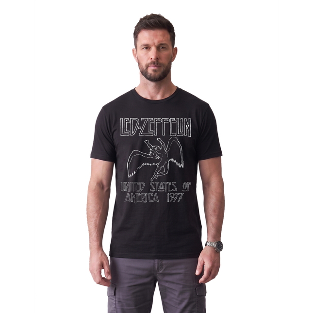 Led Zeppelin Mens 1977 Distress Logo T Shirt