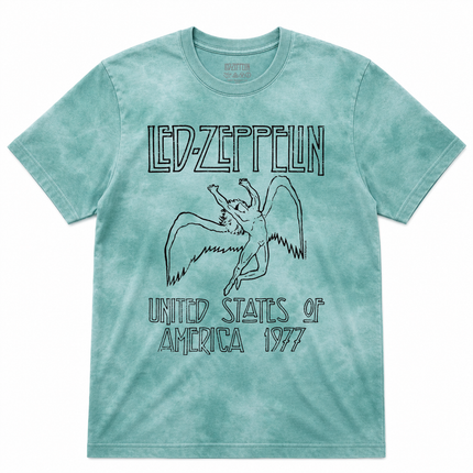 Led Zeppelin Mens Tie Dye Mineral Wash T shirt