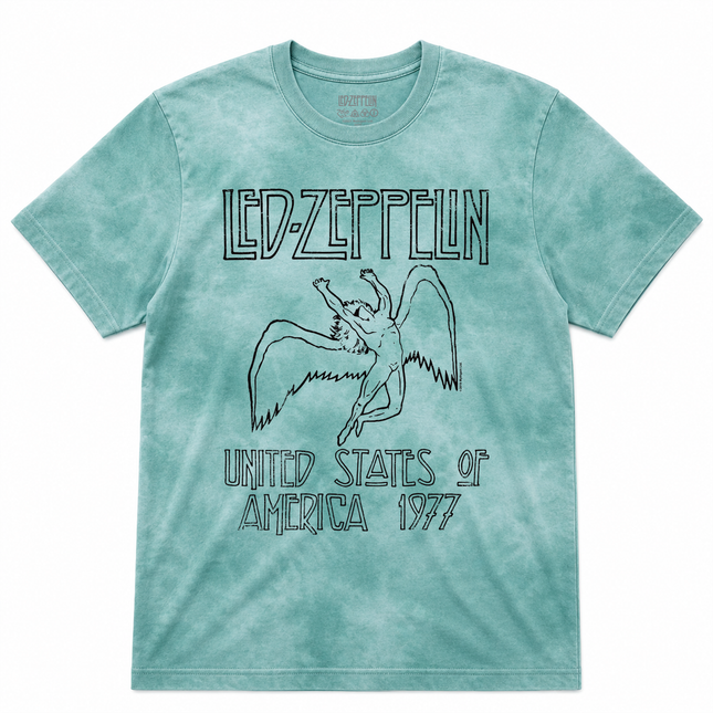 Led Zeppelin Mens Tie Dye Mineral Wash T shirt