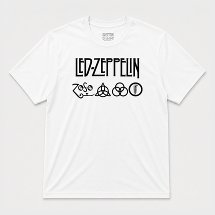 Led Zeppelin Zoso Logo T shirt White