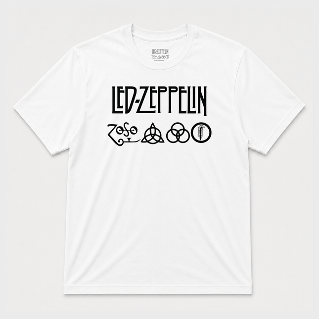 Led Zeppelin Zoso Logo T shirt White