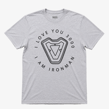 Marvel I Am Ironman I Love You  3000 Gray T Shirt