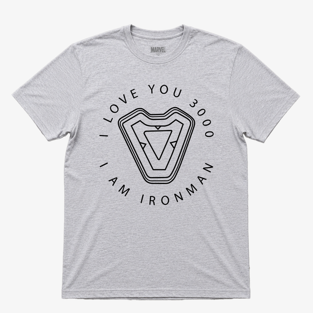 Marvel I Am Ironman I Love You  3000 Gray T Shirt