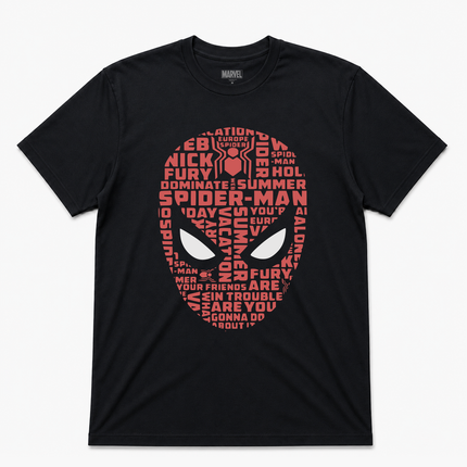 Marvel Spiderman Text Face T Shirt