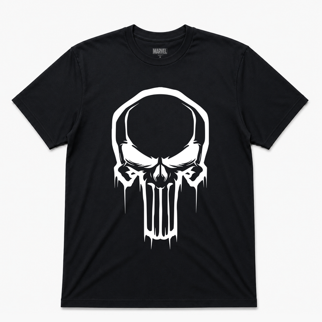 Marvel The Punisher Mens Distress  Melt Logo Tee