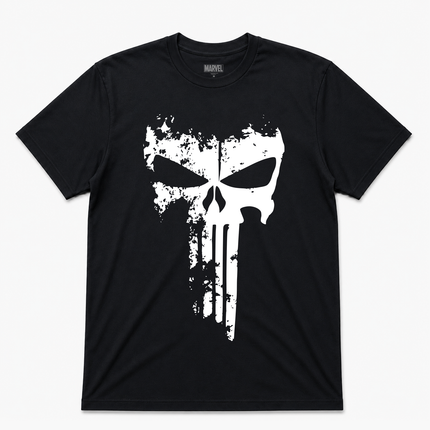 Marvel The Punisher White Logo T Shirt