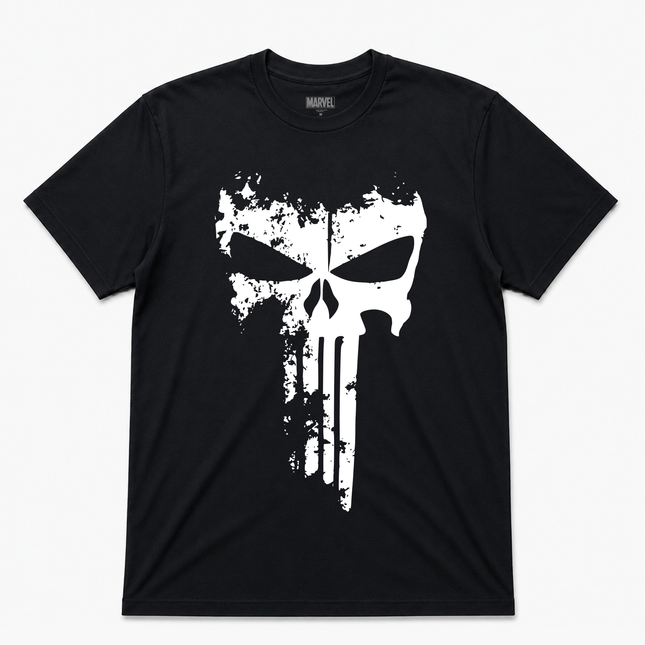 Marvel The Punisher White Logo T Shirt