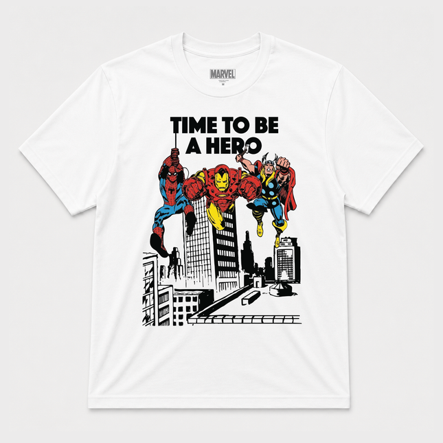 Marvel Time To Be A Hero Graphic T Shirt
