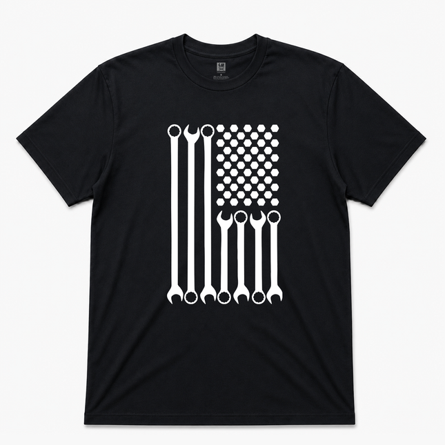 Mechanic Tool Flag Graphic T Shirt