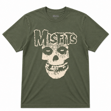 Misfits Fiend Skull Green Graphic T Shirt
