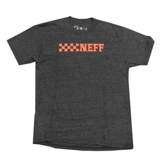 Men's Charcoal Heather NEFF Checkered Graphic Tee