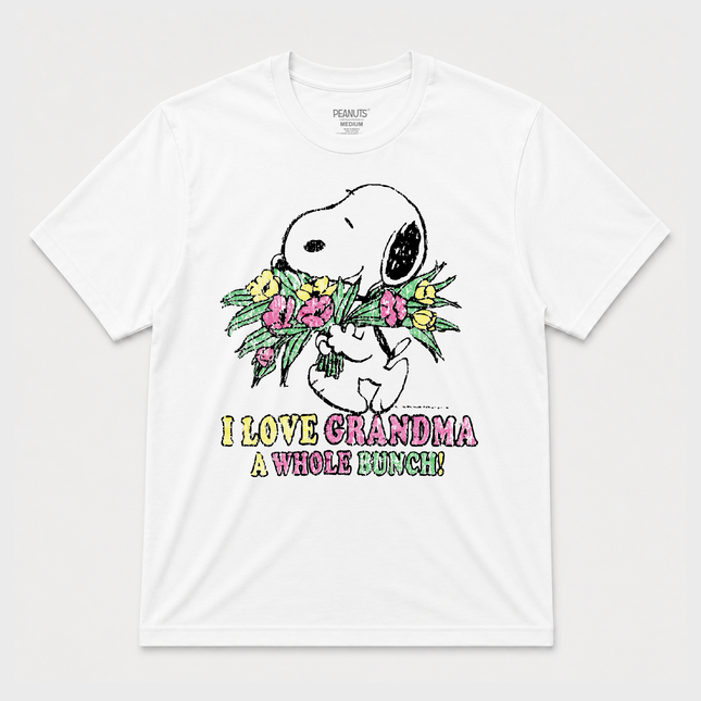 Peanuts Snoopy I Love Grandma A Whole Bunch  Graphic T shirt