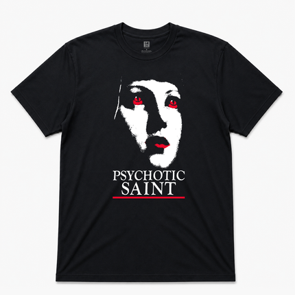 Psychotic Saint Black Graphic T Shirt