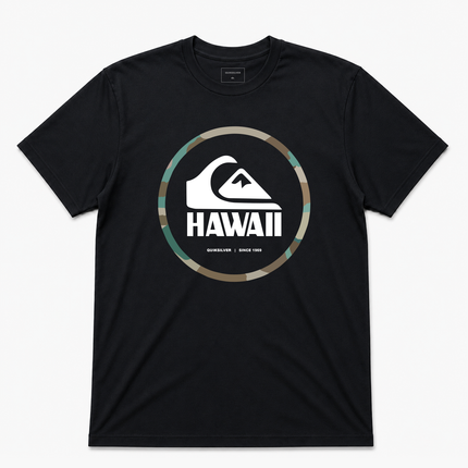 Quiksilver Established Hawaii Camo Circle Graphic T Shirt