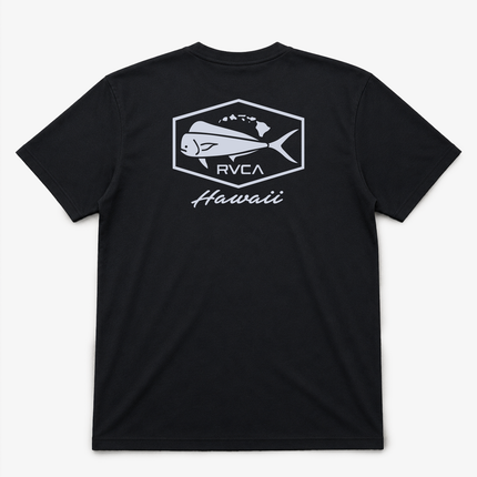 Rvca Hawaii Island Mens Mahi  T Shirt Black