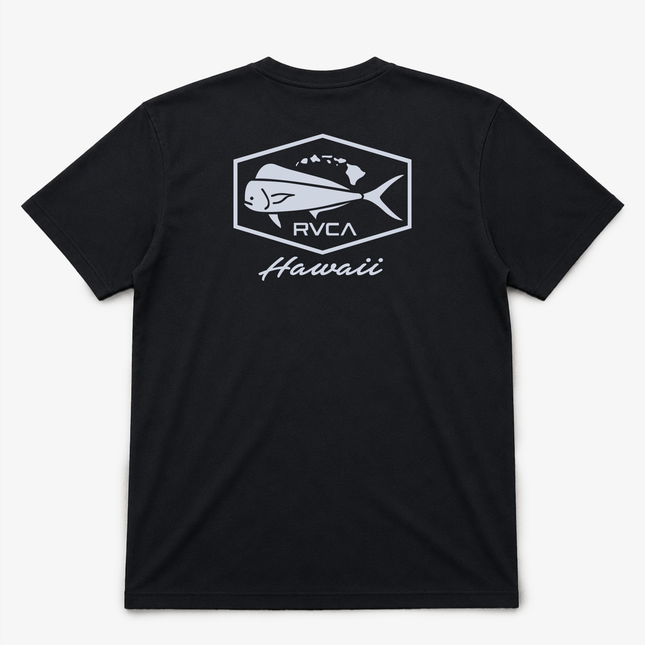 Rvca Hawaii Island Mens Mahi  T Shirt Black