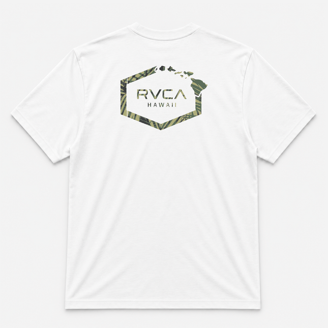 Rvca Hawaii Island Mens Map T Shirt White