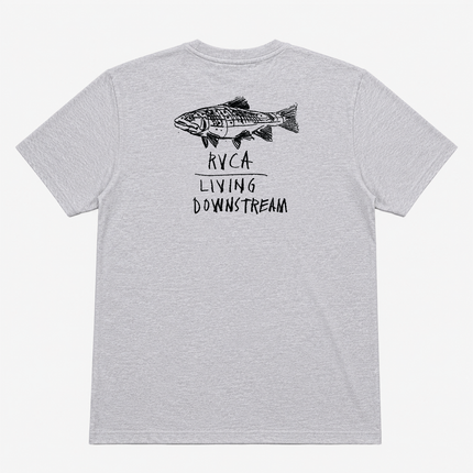 Rvca Living Downstream Fishing T Shirt Gray