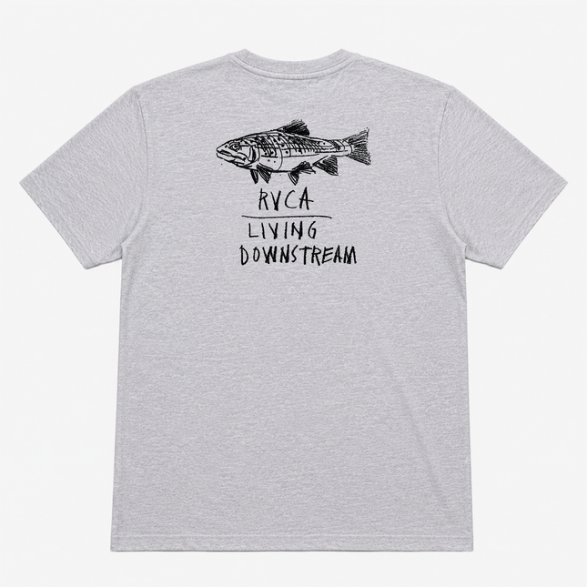 Rvca Living Downstream Fishing T Shirt Gray