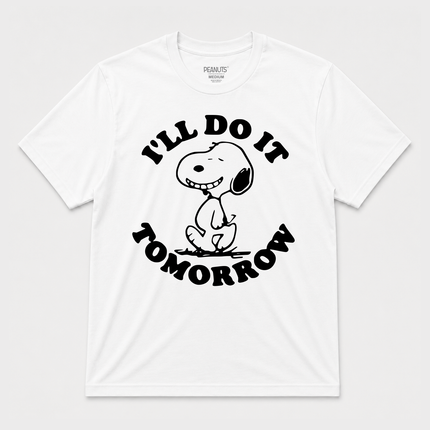 Snoopy Peanuts I'll Do It Tomorrow Mens T shirt Authentic & Official Item
