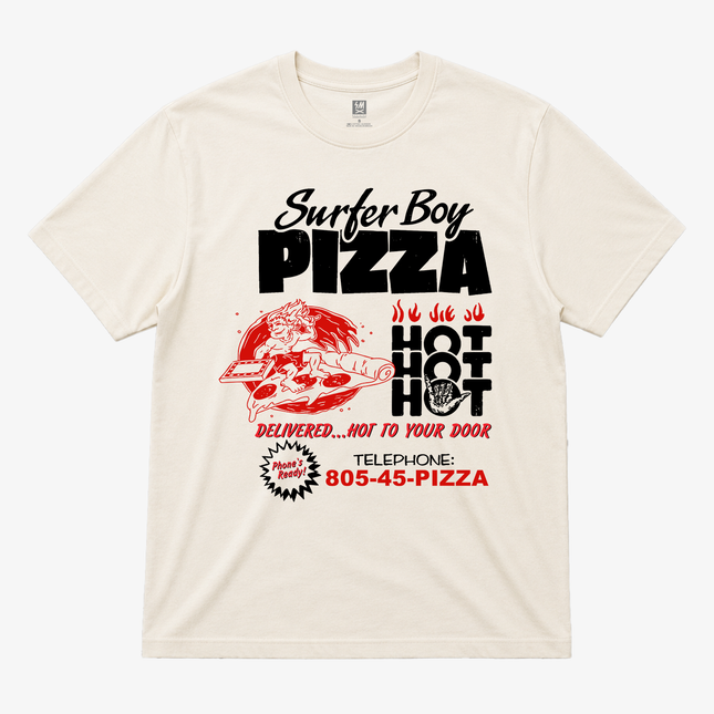 Surfer Boy Pizza Graphic T Shirt