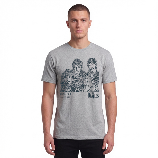 The Beatles Mens Revolution T Shirt Gray