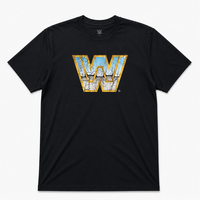 WWE Old Vintage Logo T Shirt Official Item Black
