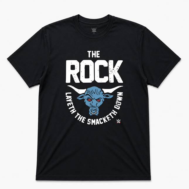 WWE The Rock Layeth The Smacketh Down T Shirt Official Item Black