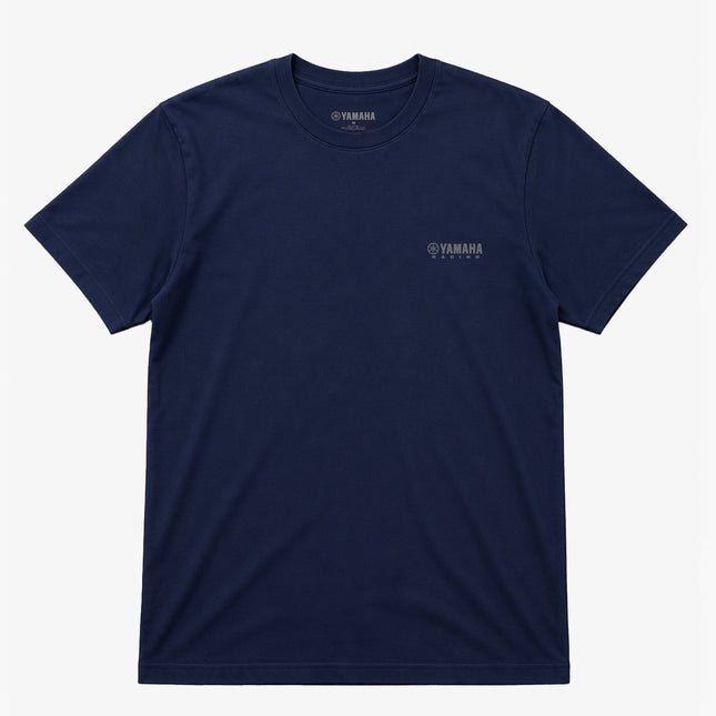 Yamaha Strip Large Logo Graphic T Shirt Navy