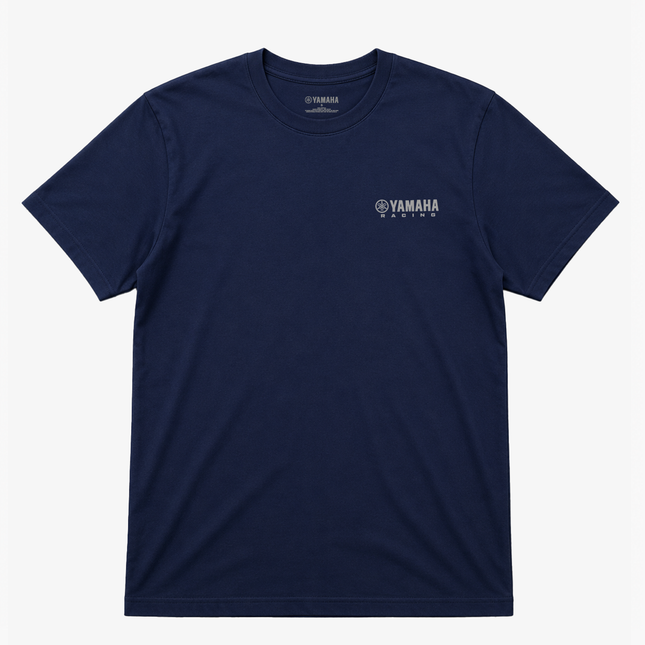 Yamaha Strip Large Logo Graphic T Shirt Navy