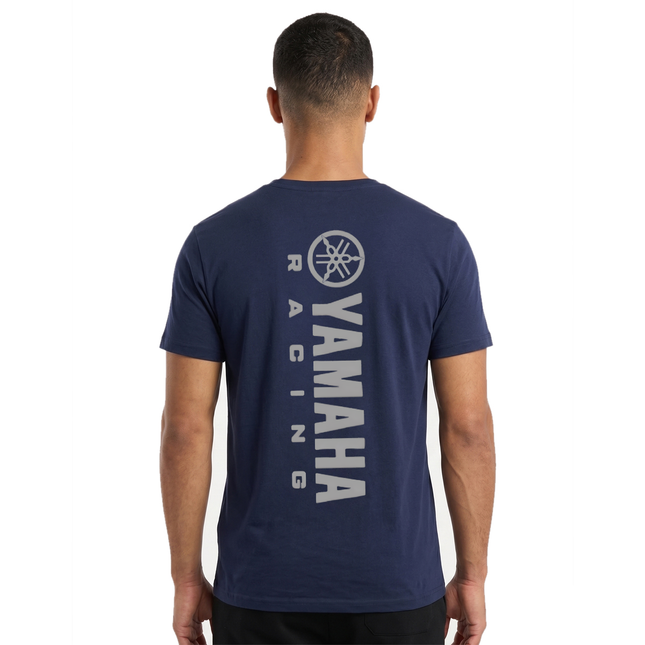 Yamaha Strip Large Logo Graphic T Shirt Navy