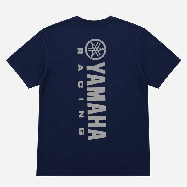Yamaha Strip Large Logo Graphic T Shirt Navy