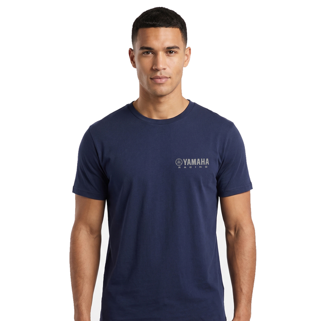 Yamaha Strip Large Logo Graphic T Shirt Navy