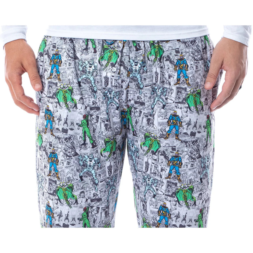 Men's Marvel Comic The Avengers Villain Vintage Comic Sleep Pajama Pants