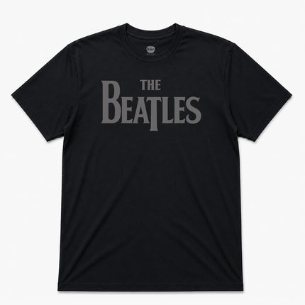 The Beatles Mens Distress Logo T Shirt Black
