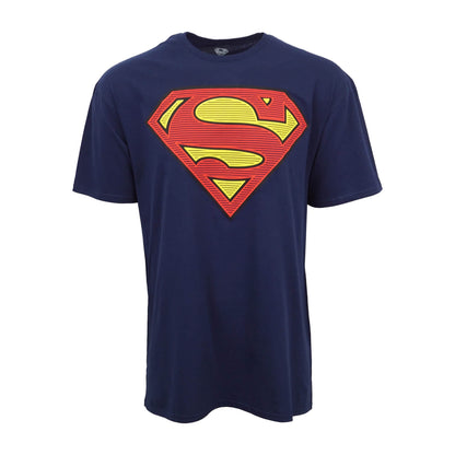  Superman Blue Stripped Superman Logo T shirt